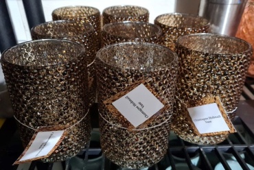 AMBER WAVES FALL ARRANGEMENT IN CHAMPAGNE HOBNAIL VASE