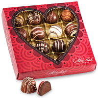 EMBOSSED HEART BOX ASSORTED CHOCOLATES 12.25oz