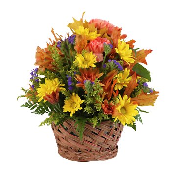 AUTUMN 6\" BASKET FULL OF FESTIVE FLOWERS 4 U!