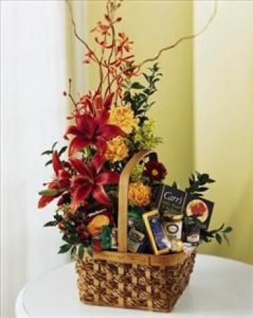 FLOWERS & FOOD BASKET