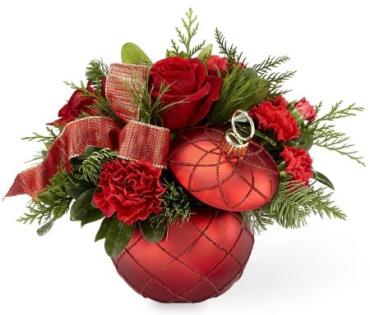 RED SEASONAL ORNAMENT